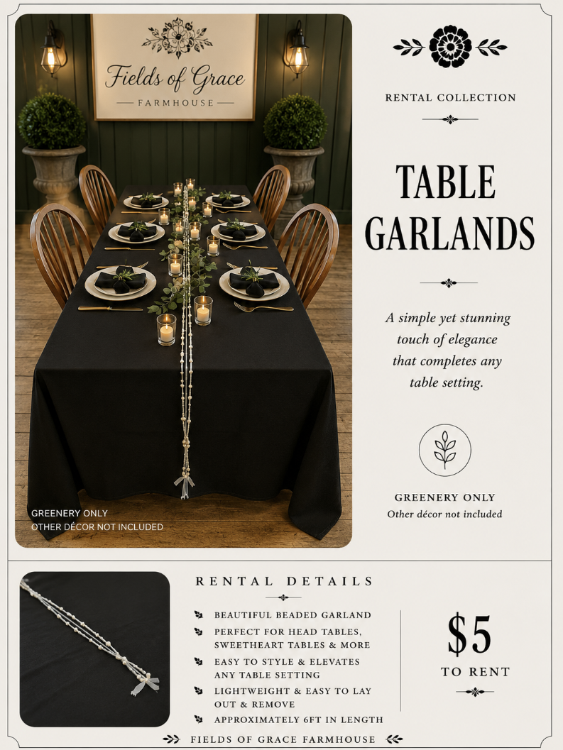 Silver Beaded Table Garland