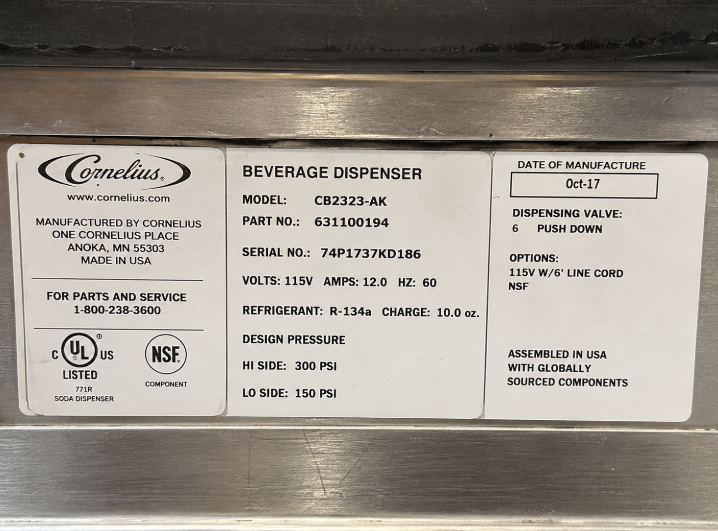 Cornelius CB2323 Soda Fountain Dispenser — photo 4